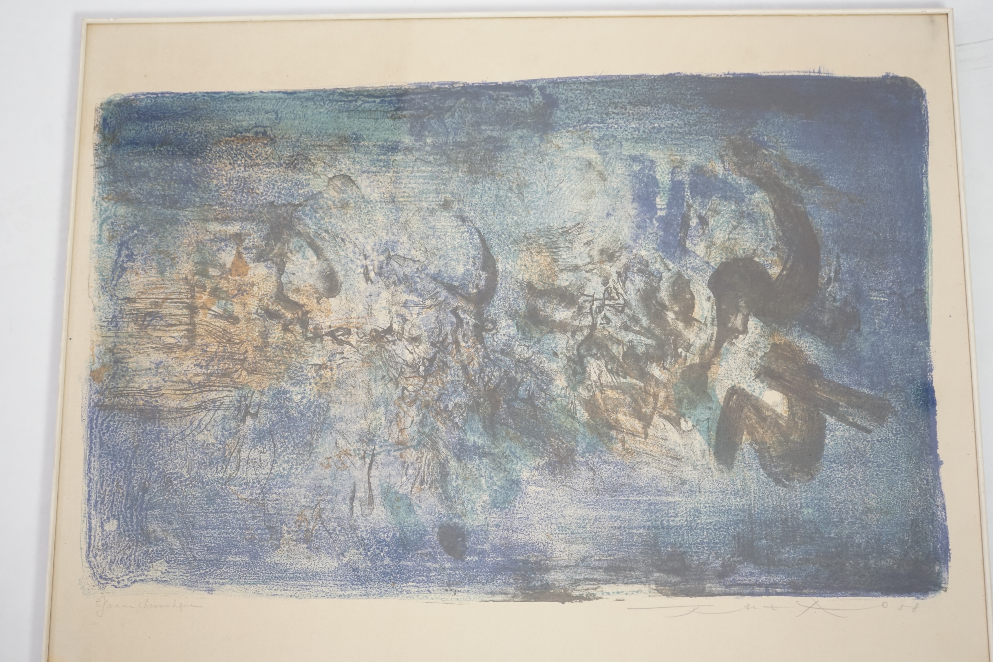 Zao Wou-Ki (1921-2013), colour lithograph, ‘Sans Titre’ signed and dated ‘58 in pencil, 50 x 65cm. Condition - fair